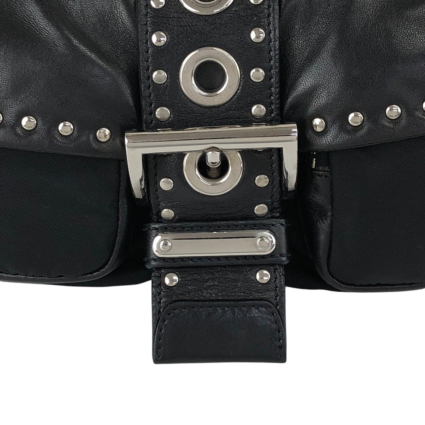 PRADA Triangle Logo Shoulder bag Black Vintage tiuxdg