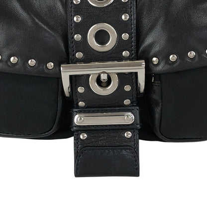 PRADA Triangle Logo Shoulder bag Black Vintage tiuxdg