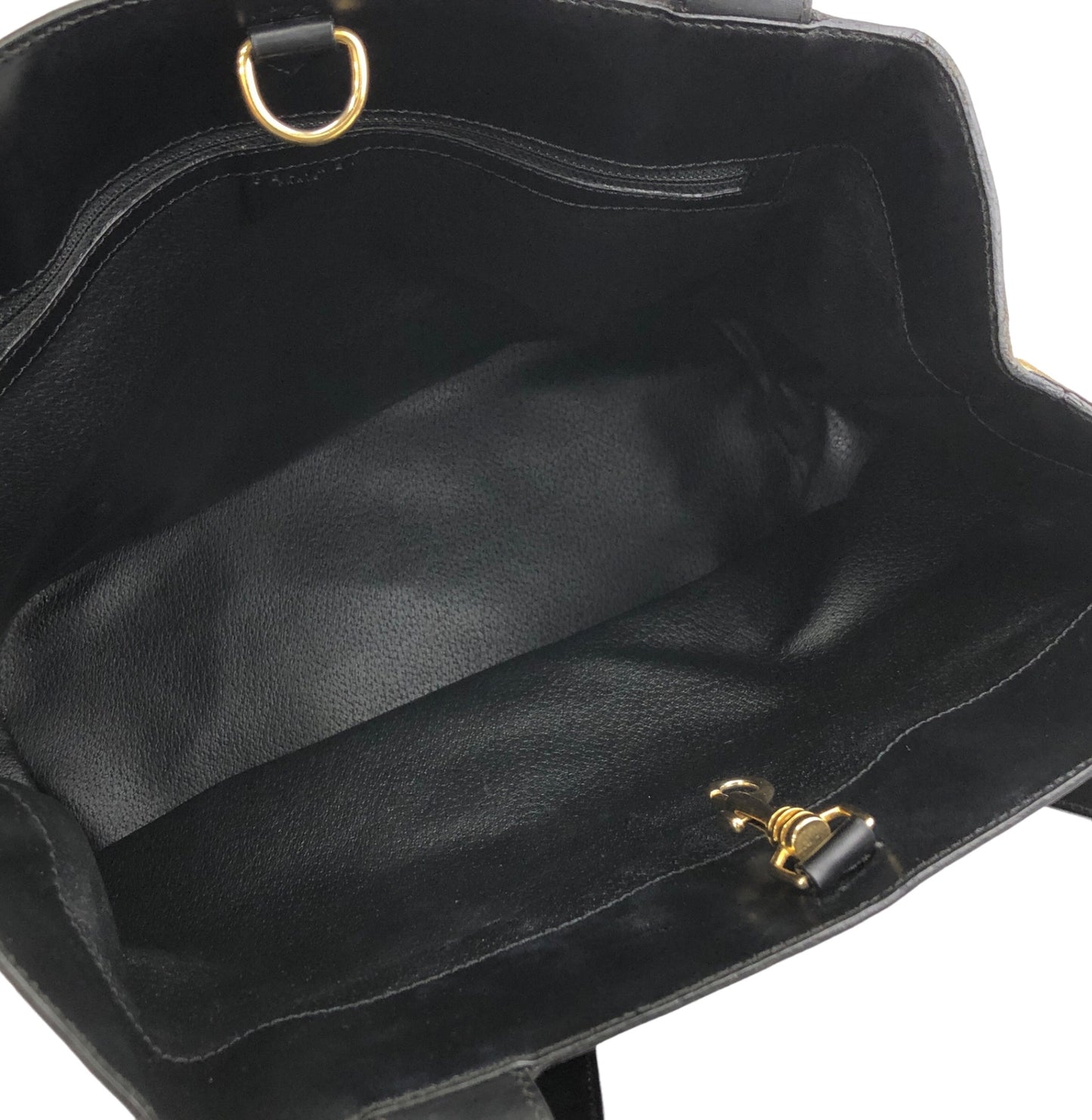 CELINE Macadam Logo Embossed Shoulder bag Totebag Black Vintage 2rayrd