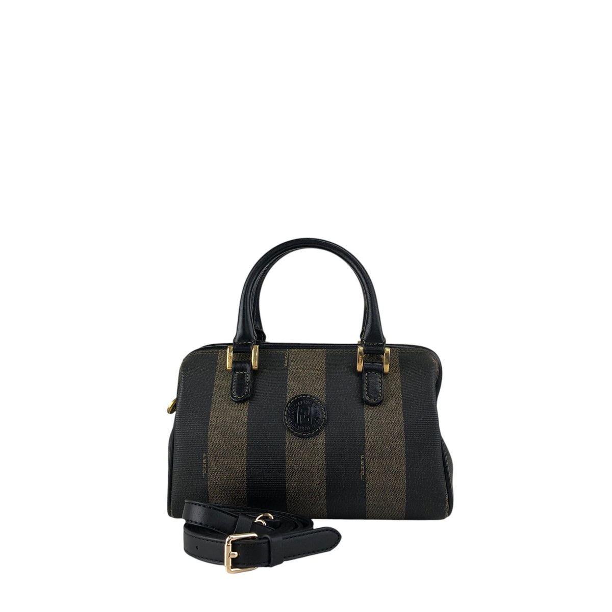 FENDI Pecan Two-way Small Boston bag Shoulder bag Black Vintage jy5pns