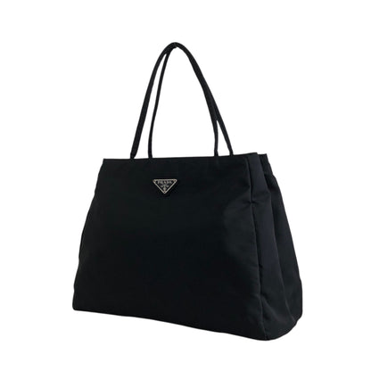 PRADA Triangle Logo Handbag Black Vintage kkmacr
