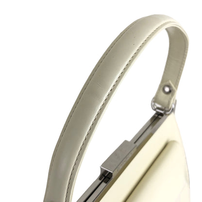 Yves Saint Laurent Logo Leather Handbag Beige Vintage brtxwd