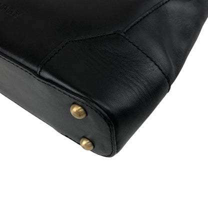 BURBERRY Logo Embossed Shoulder bag Black Vintage h85zzd