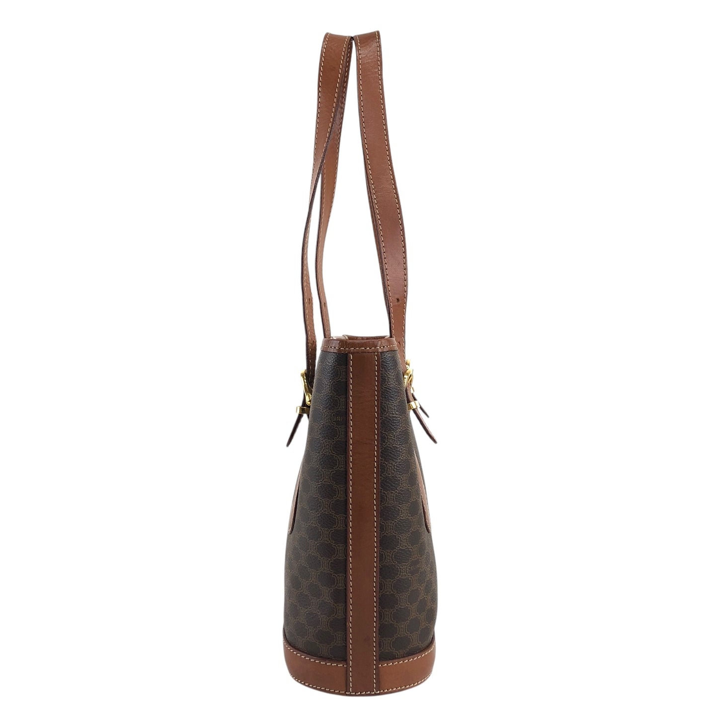CELINE Macadam Blason Handbag Shoulder bag Brown Vintage 68dy6u