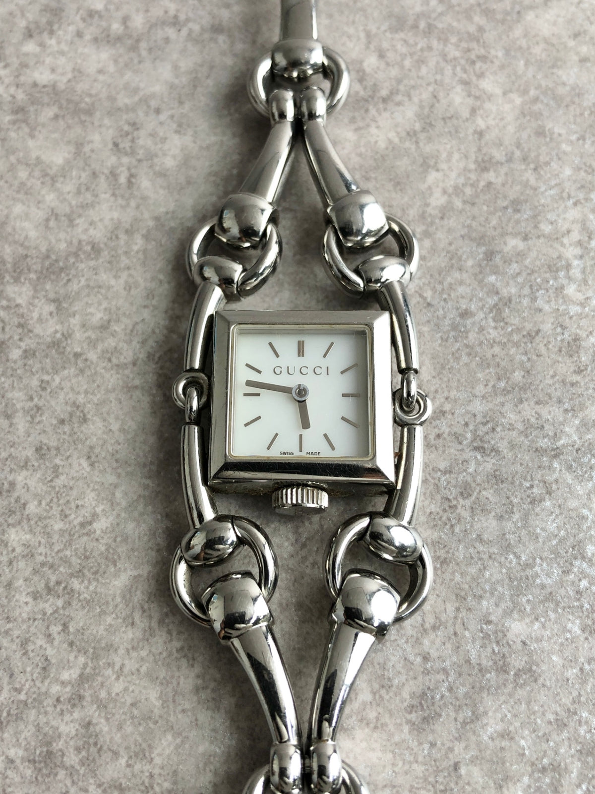 GUCCI Logo Quartz Watch Silver 116.5 Vintage ck6cm8