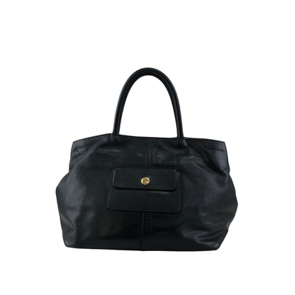 PRADA Logo Front Pocket Handbag Black Vintage gkw2r3