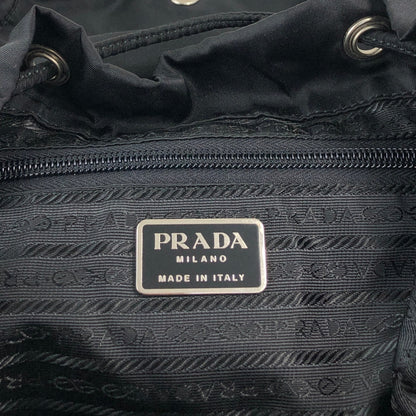 PRADA Tessuto Triangle Logo Double Pocket Backpack Black Vintage vsidzm