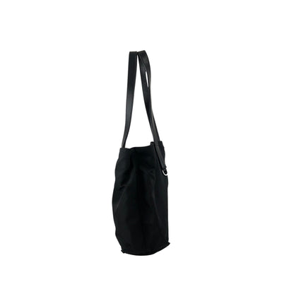 PRADA Tessuto Triangle Logo Handbag Totebag Black Vintage rjuwj5