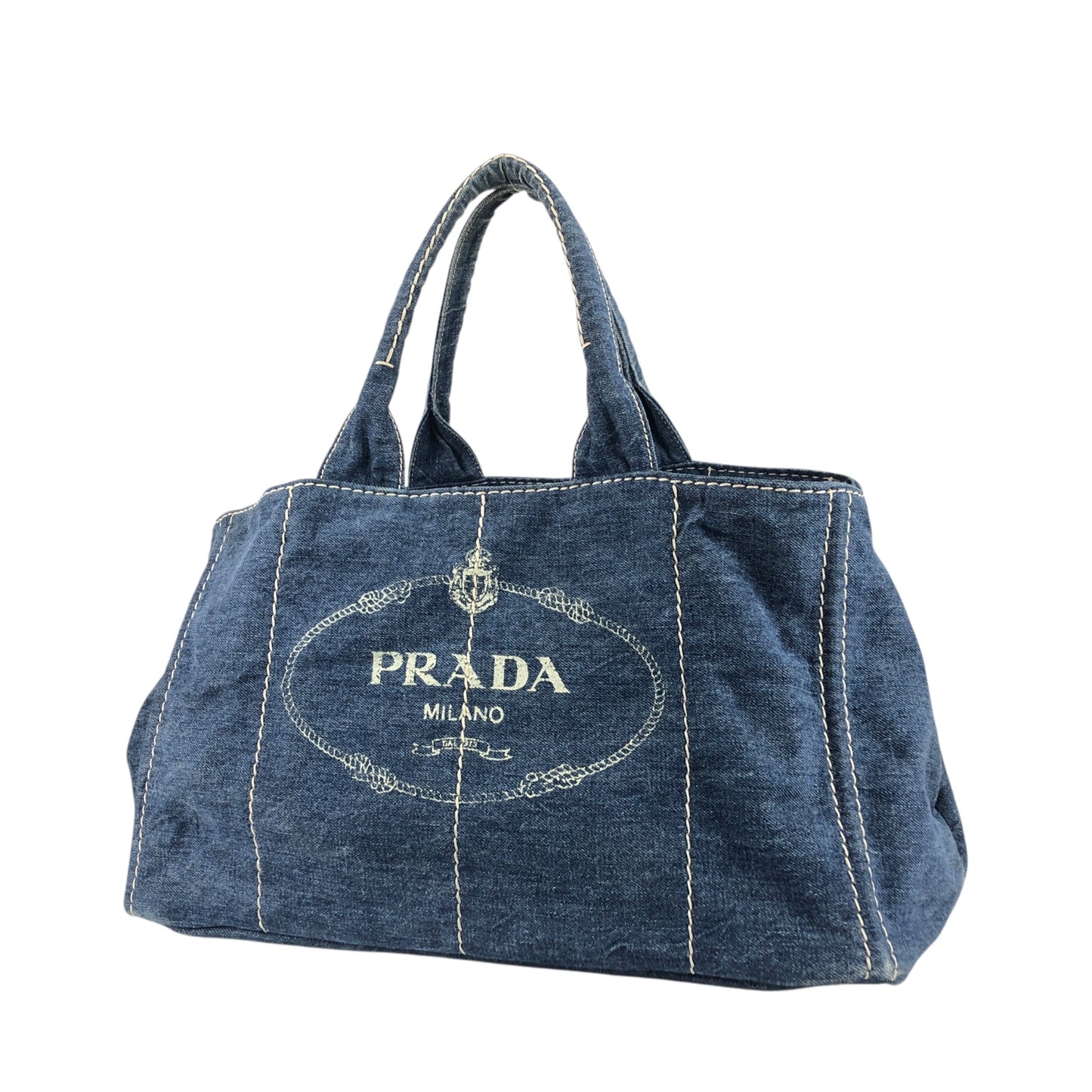 PRADA Canapa Handbag Indigo Vintage t35cnj