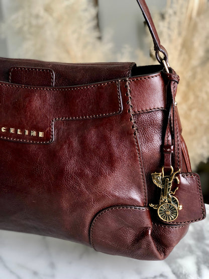 CELINE 馬車圖案肩背包 Hobobag 棕色 復古 icwcbk