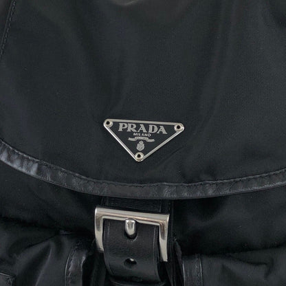 PRADA Triangle Logo Double Pocket Backpack Black Vintage 4vd2sb