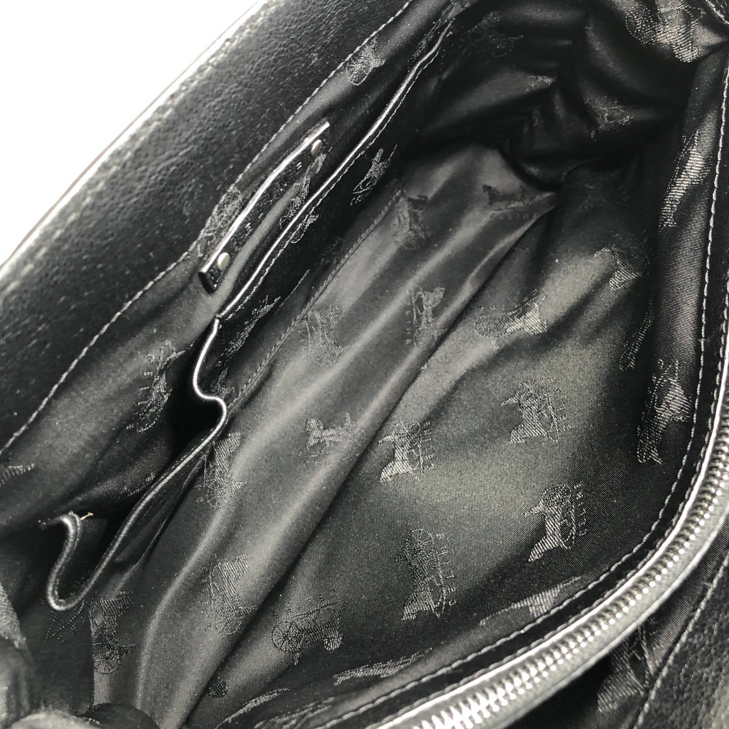 CELINE Logo Handbag Black Vintage p2zgdh
