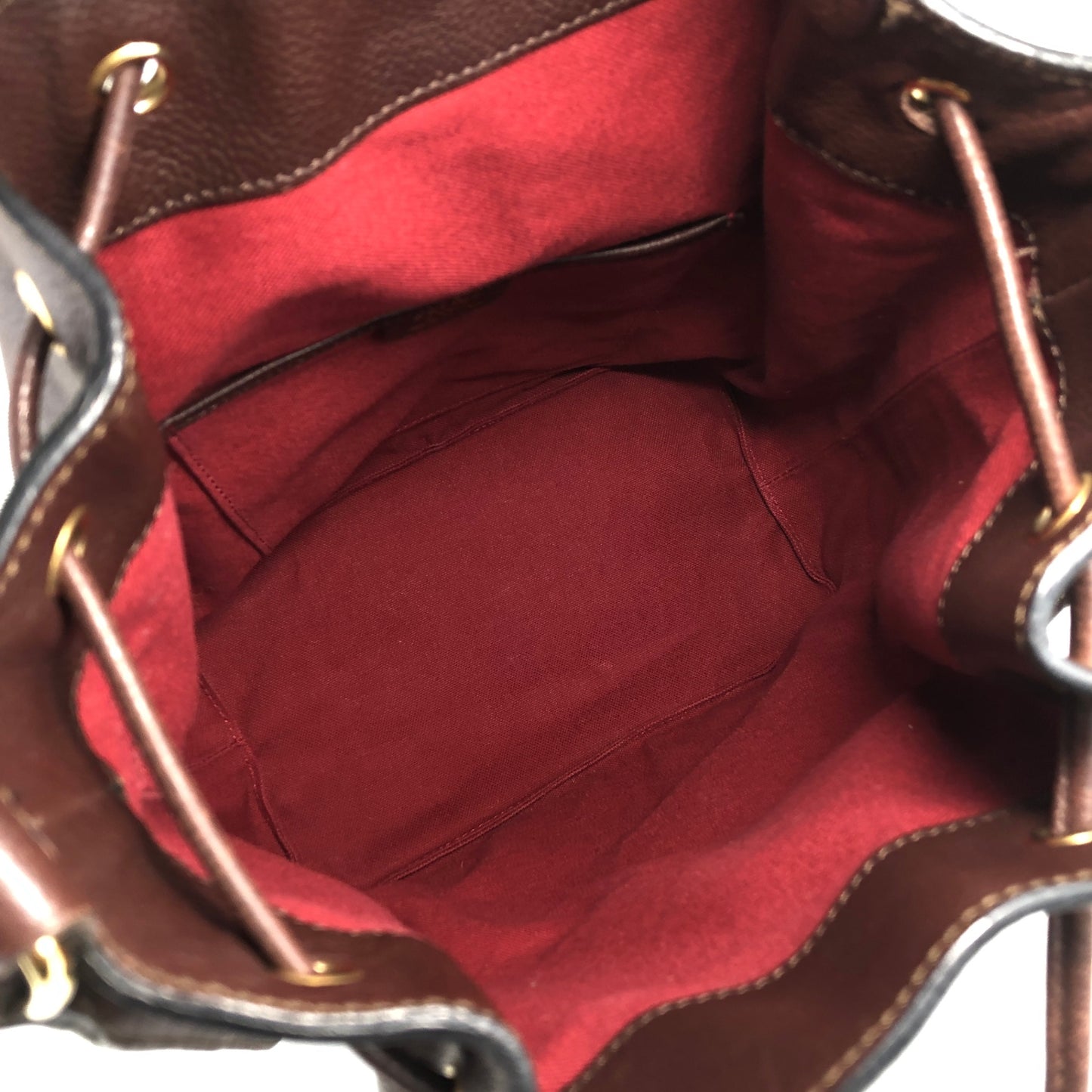 CELINE Toggle Clasp Drawstring Shoulder bag Brown Vintage 4cufh5