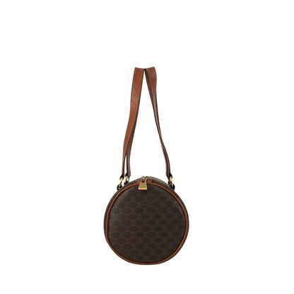 CELINE Macadam Blason Handbag Brown Vintage 4iwnzj