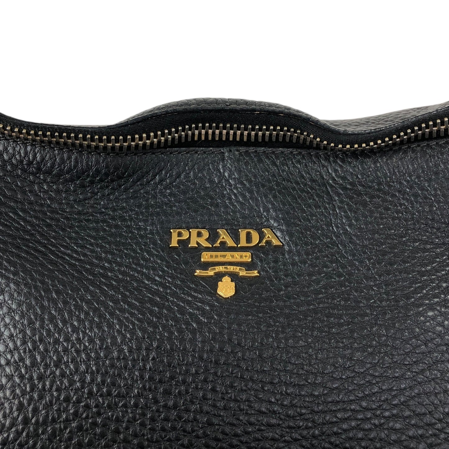 PRADA Logo Shoulder bag Black Vintage mxb7r6