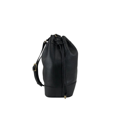 CELINE Blason Drawstring Shoulder bag Black Vintage rzrkng