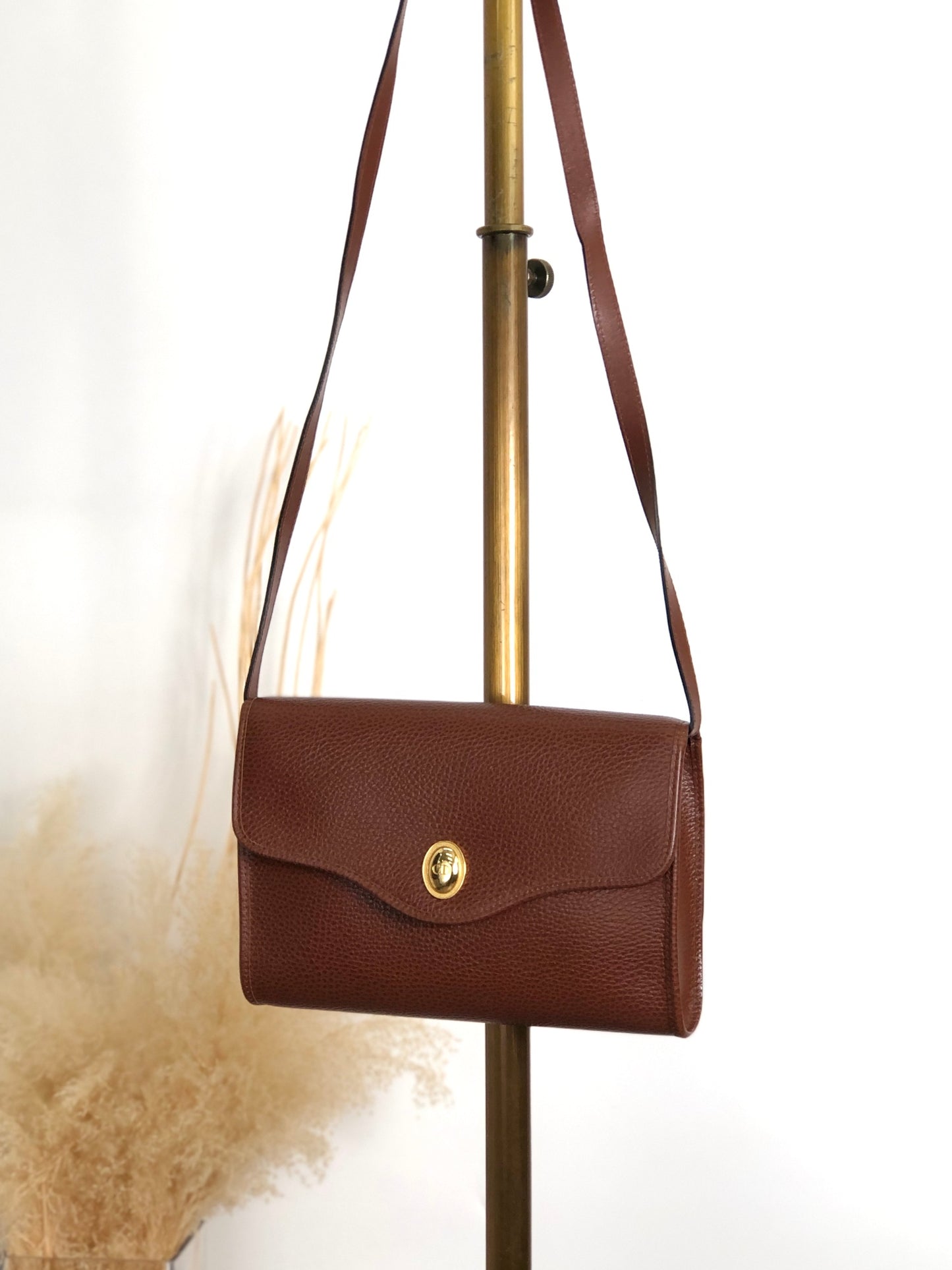 Christian Dior CD Logo Shoulder bag Brown Vintage 2gj5be
