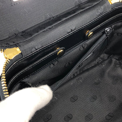 VALENTINO GARAVANI Logo Charm Two-way Handbag Shoulder bag Black Vintage 58zrvp