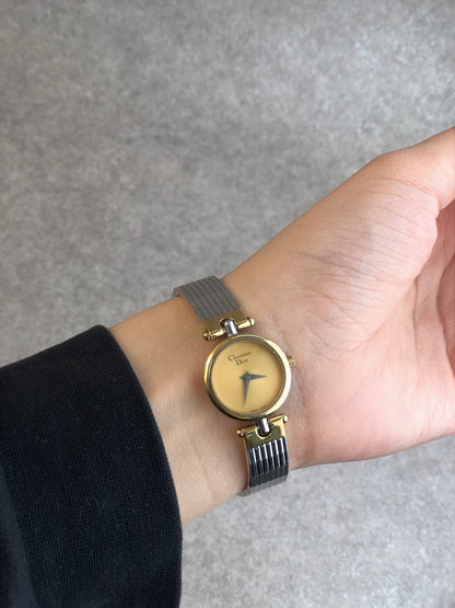 Christian Dior Quartz Watch Silver×Gold 3025 Vintage 7nep8k