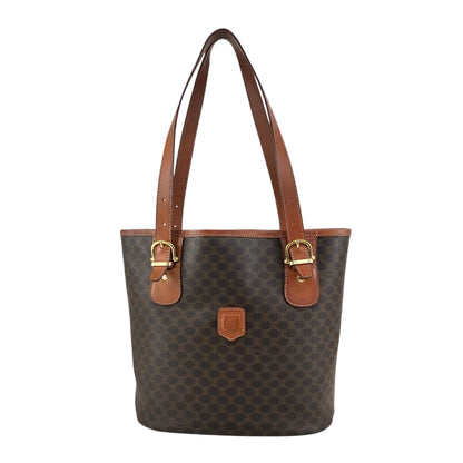 CELINE Macadam Blason Handbag Totebag Brown Vintage rfx5gg