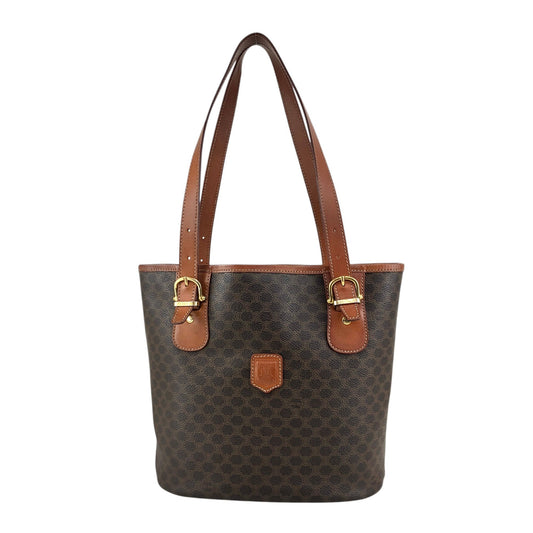 CELINE Macadam Blason Handbag Totebag Brown Vintage rfx5gg