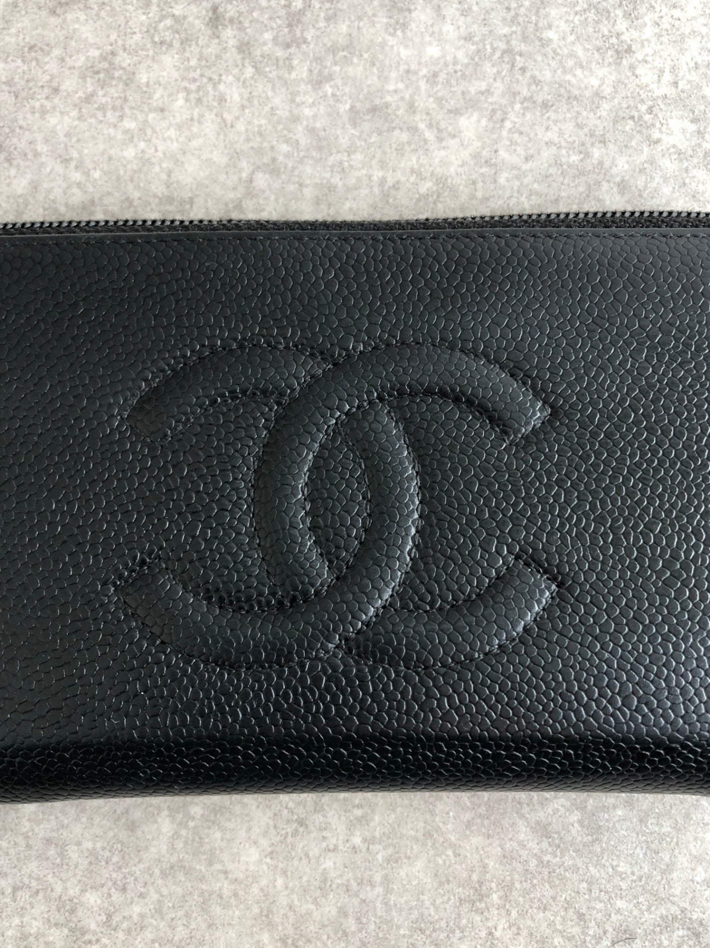 CHANEL Coco Mark Long Wallet Black Vintage cvjxwf