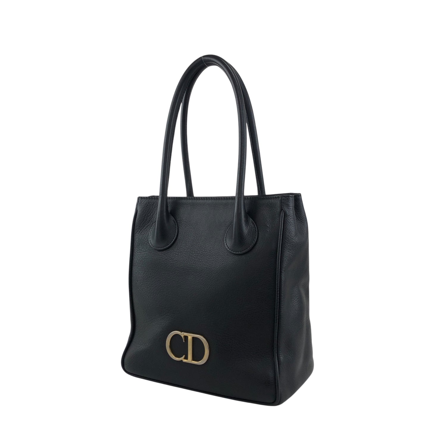 Christian Dior CD Logo Totebag Handbag Black Vintage gvanu8