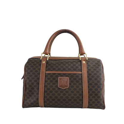 CELINE Macadam Blason Handbag Boston bag Brown Vintage w8k28k