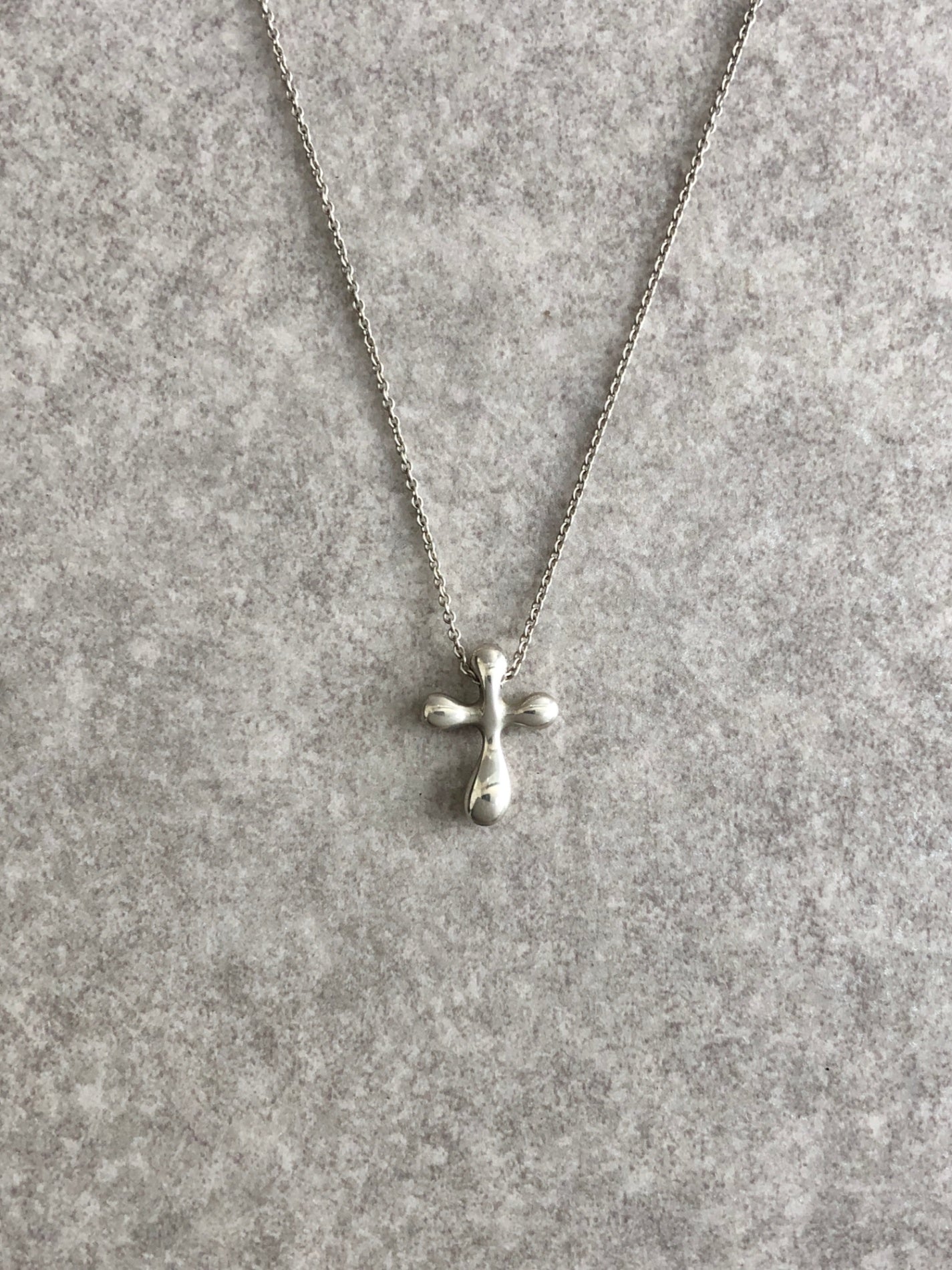 Tiffany & Co. Cross Motif Necklace Silver Vintage szwssf