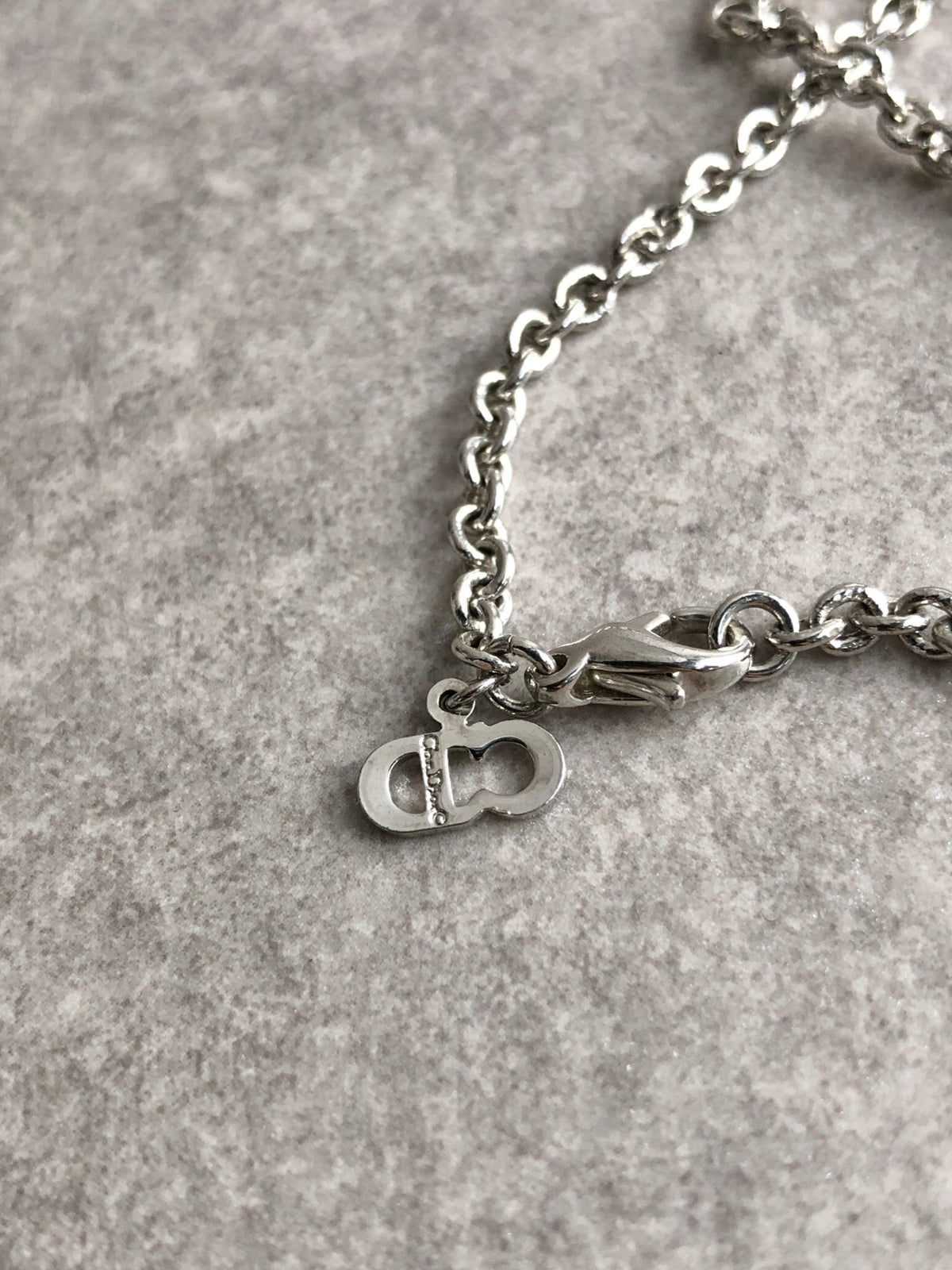 Christian Dior CD Logo Rhinestone Bracelet Silver Vintage jaxr3c