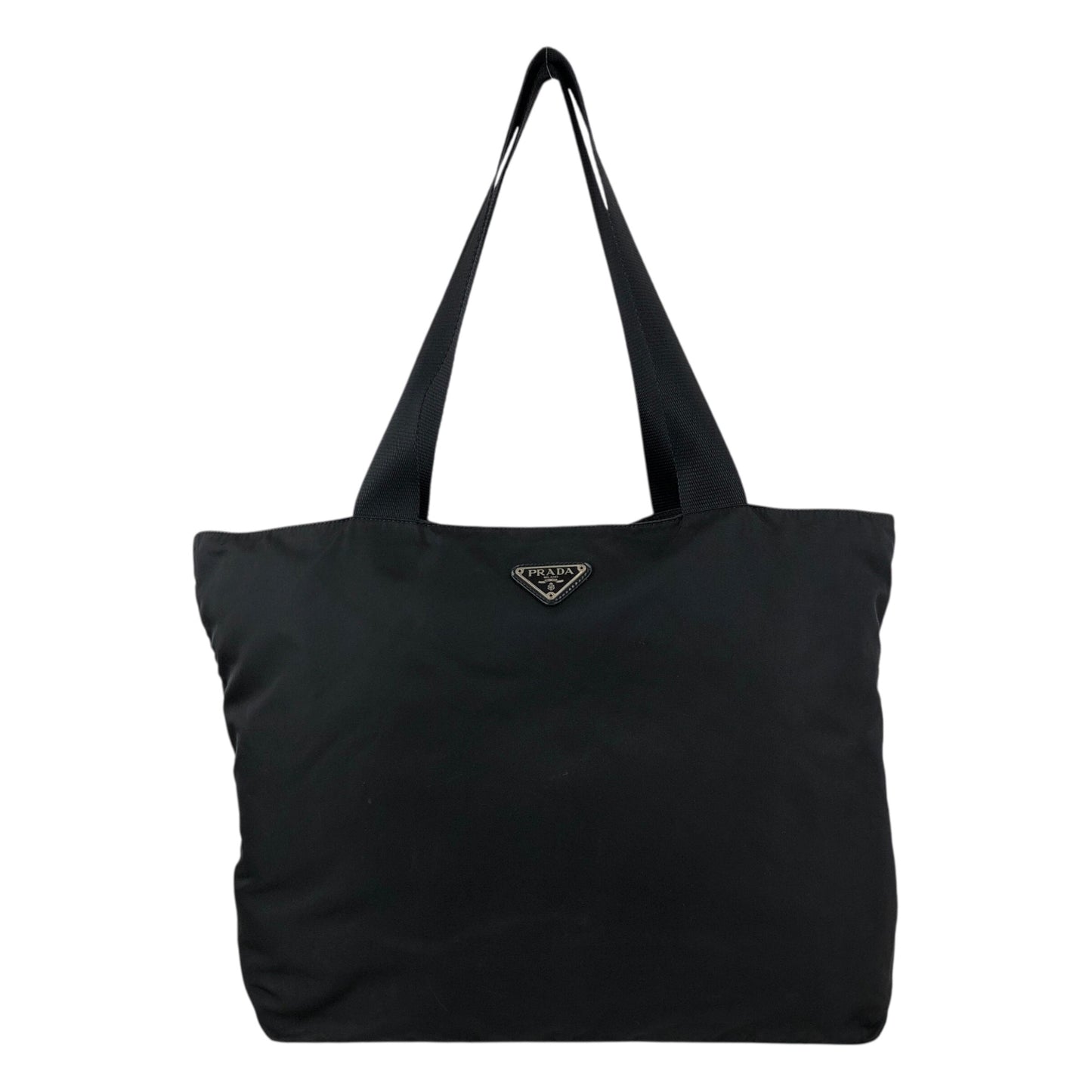 PRADA Tessuto Triangle Logo Totebag Black Vintage s4fket