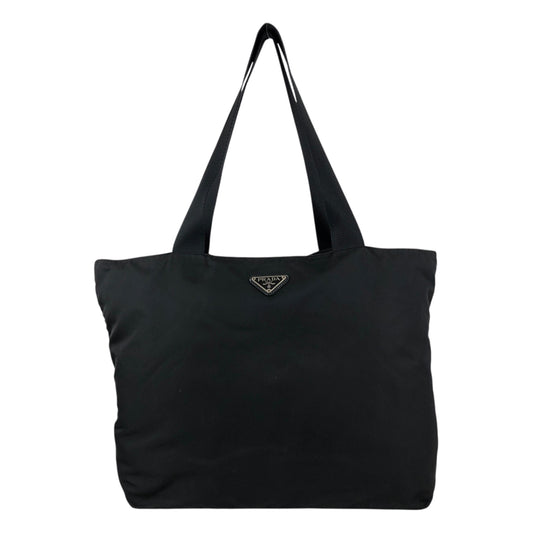 PRADA Tessuto Triangle Logo Totebag Black Vintage s4fket