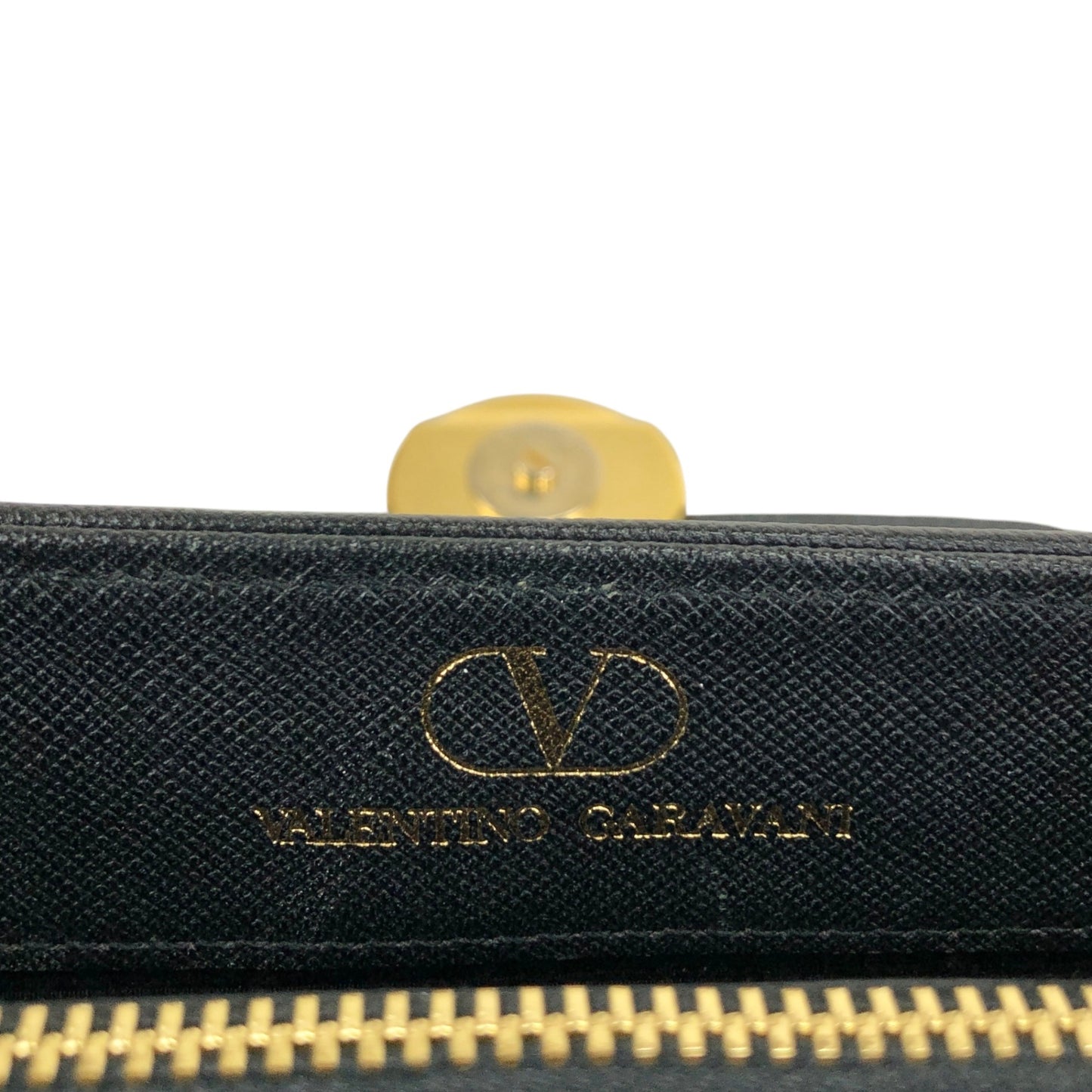 VALENTINO GARAVANI Circle Logo Handbag Black Vintage edaauv