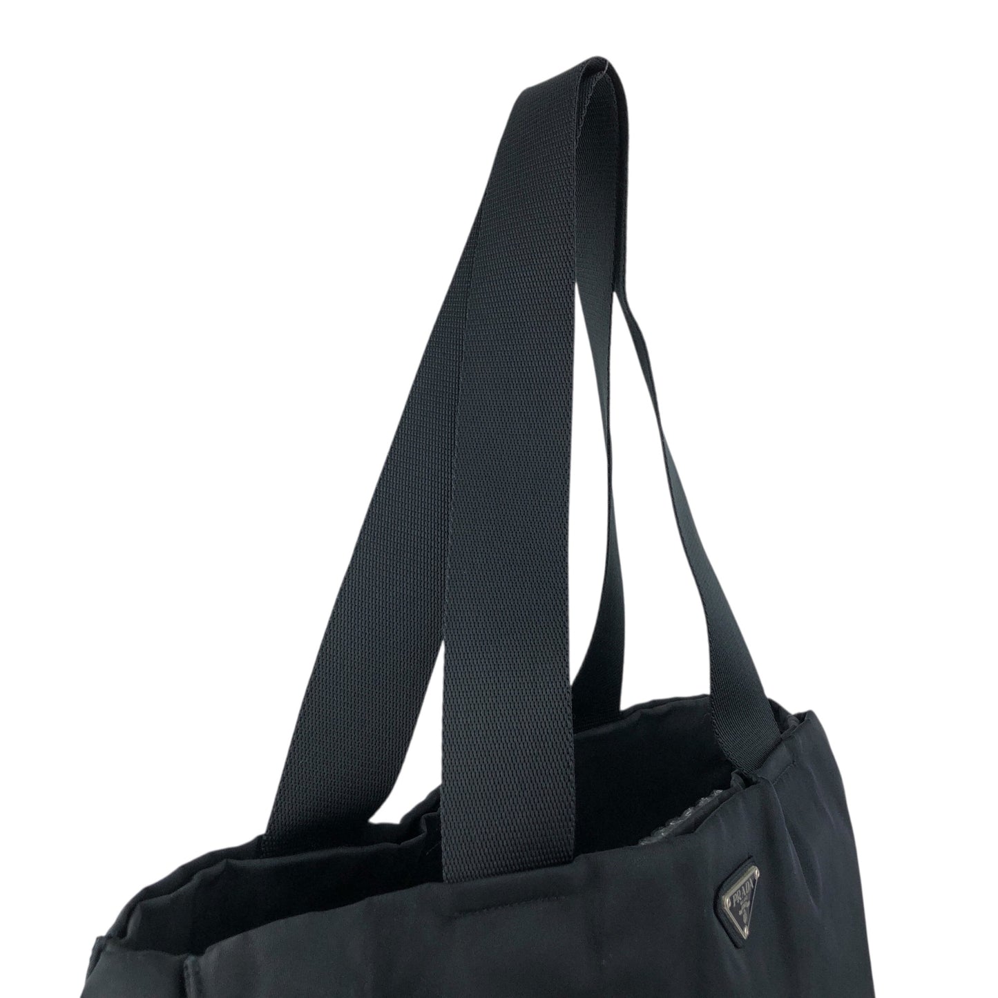 PRADA Tessuto Triangle Logo Totebag Black Vintage fti7ga