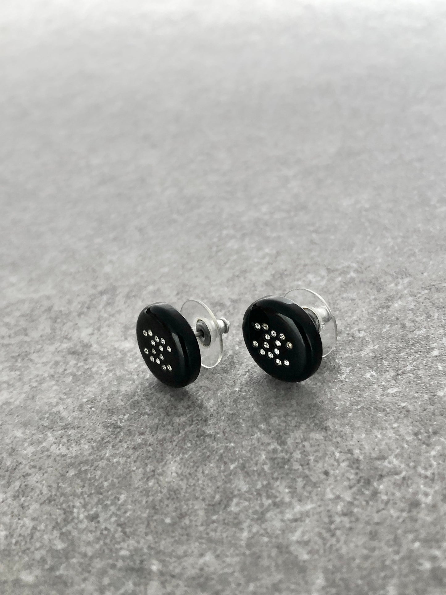 CHANEL Coco Mark Pierced Black Vintage 3rsdzf
