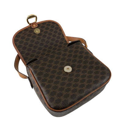 CELINE Macadam Horse Bit Shoulder bag Brown Vintage ejz44f