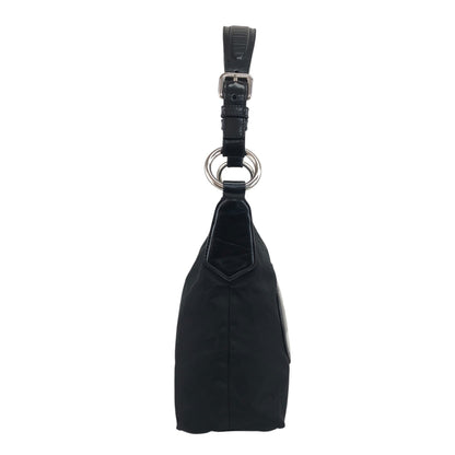 PRADA Logo Shoulder bag Hobobag Black Vintage wr3yar