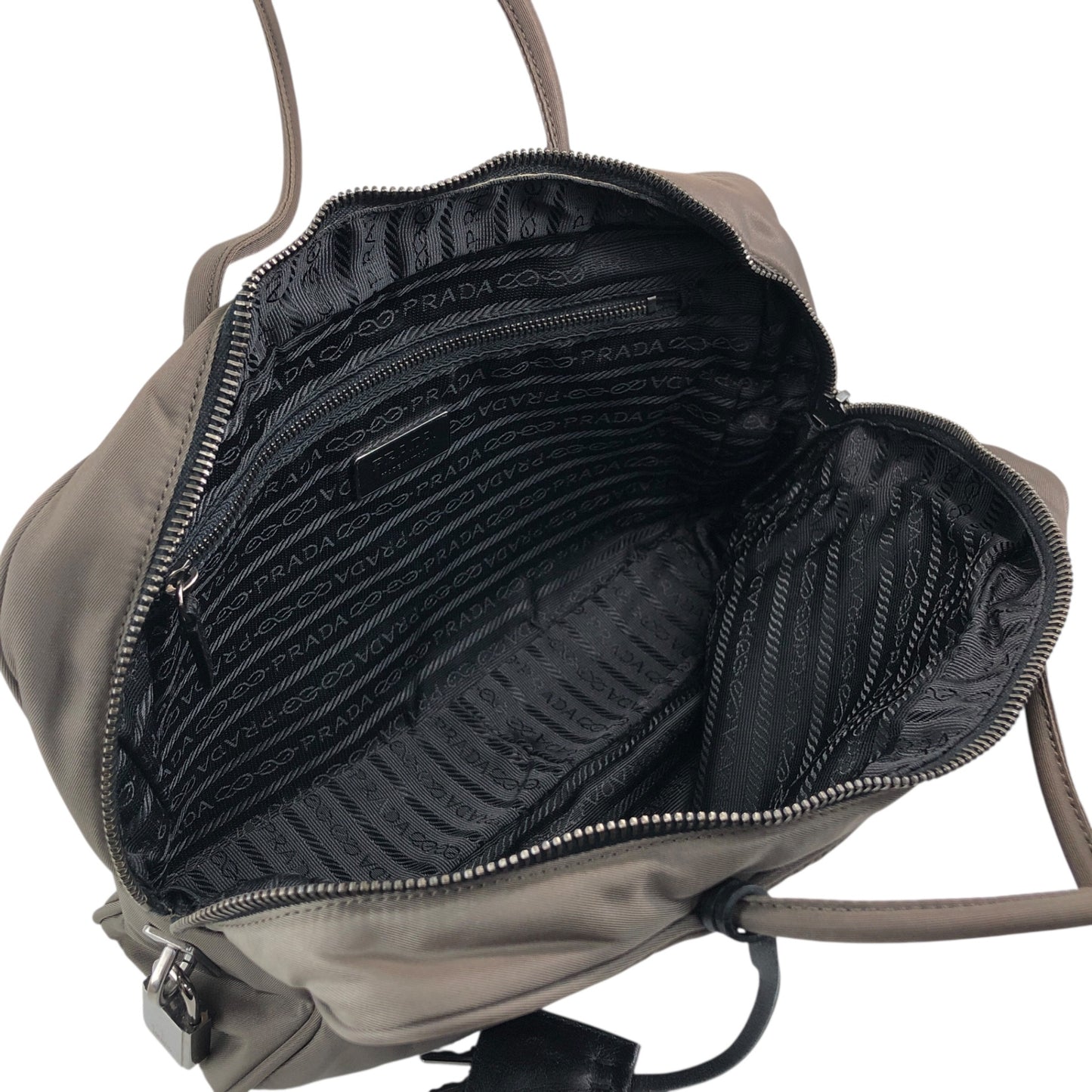 PRADA Tessuto Triangle Logo Totebag Gray Vintage 687jiy