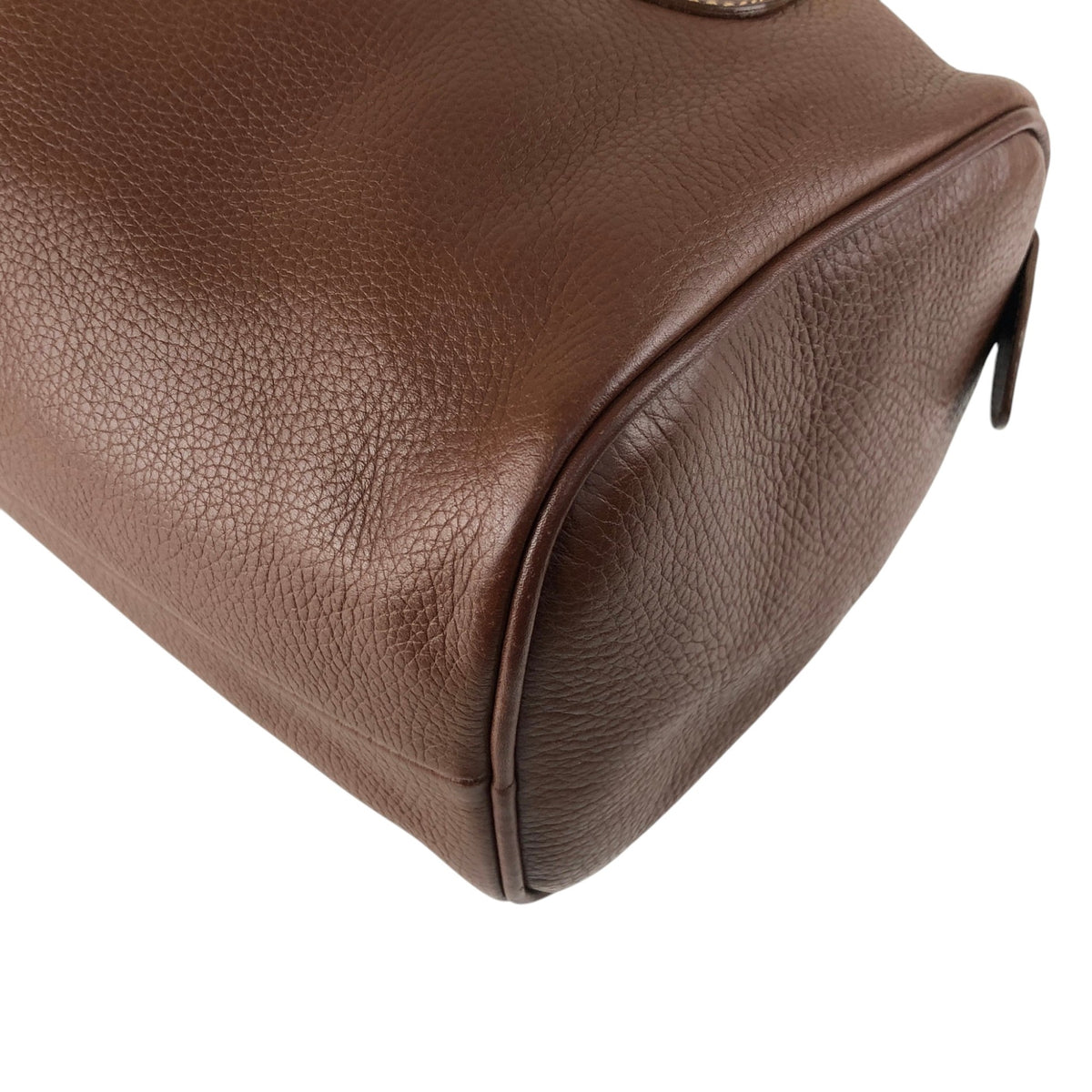 GUCCI Logo Embossed Small Boston bag Handbag Brown Vintage tpnfiv