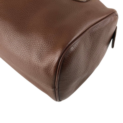 GUCCI Logo Embossed Small Boston bag Handbag Brown Vintage tpnfiv
