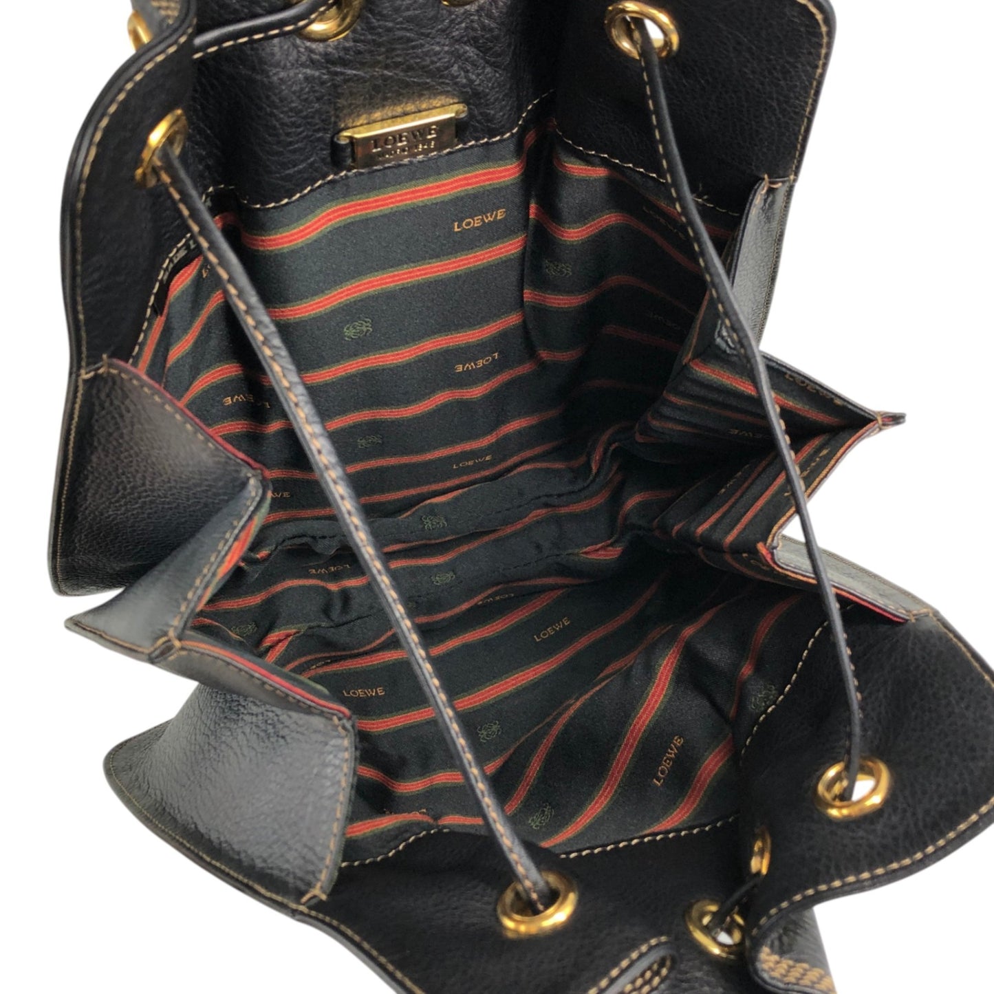 LOEWE Anagram Backpack Black Vintage 53w2pp