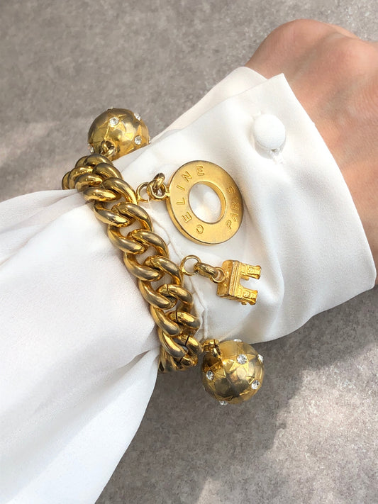 CELINE Arc de Triomphe Bracelet Gold Vintage stmihz