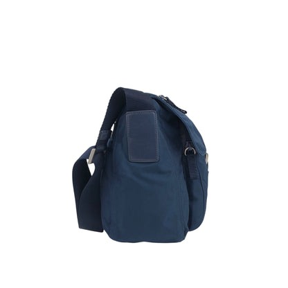PRADA Tessuto Triangle Logo Front Buckle Shoulder bag Navy Vintage rj8wam