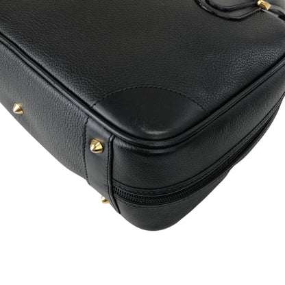 GUCCI Logo Embossed Handbag Black Vintage anpyxi