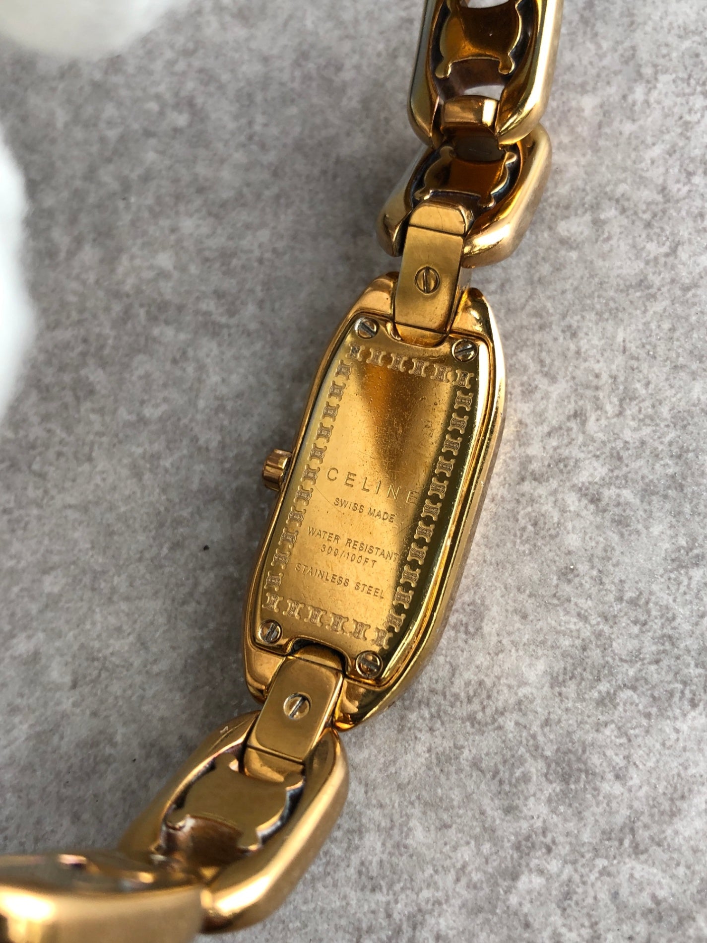 CELINE Triomphe Watch Gold Vintage cc6jz4