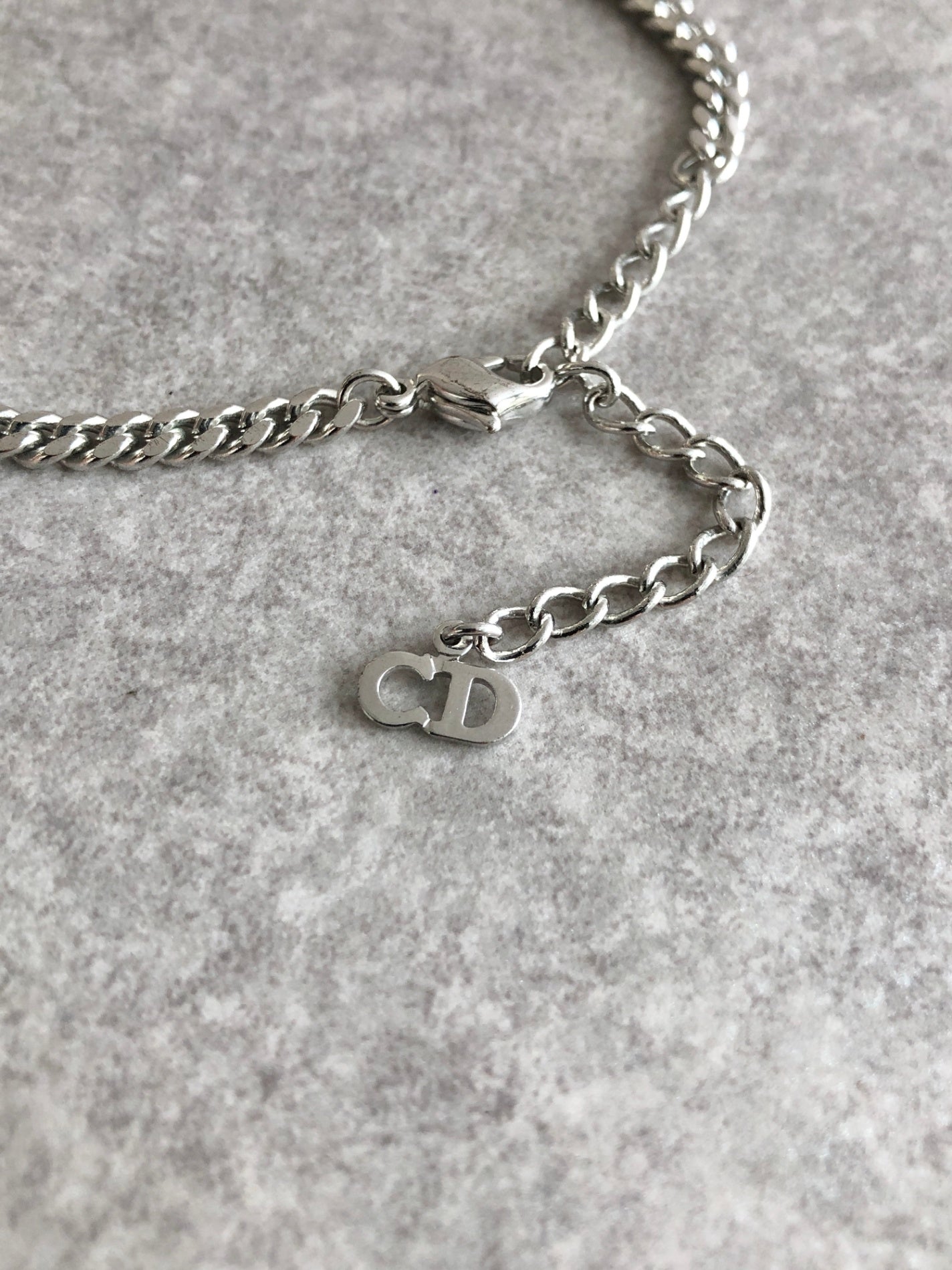 Christian Dior CD Logo Bracelet Silver Vintage iip5ay