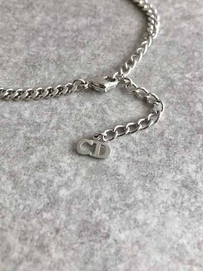 Christian Dior CD Logo Bracelet Silver Vintage iip5ay