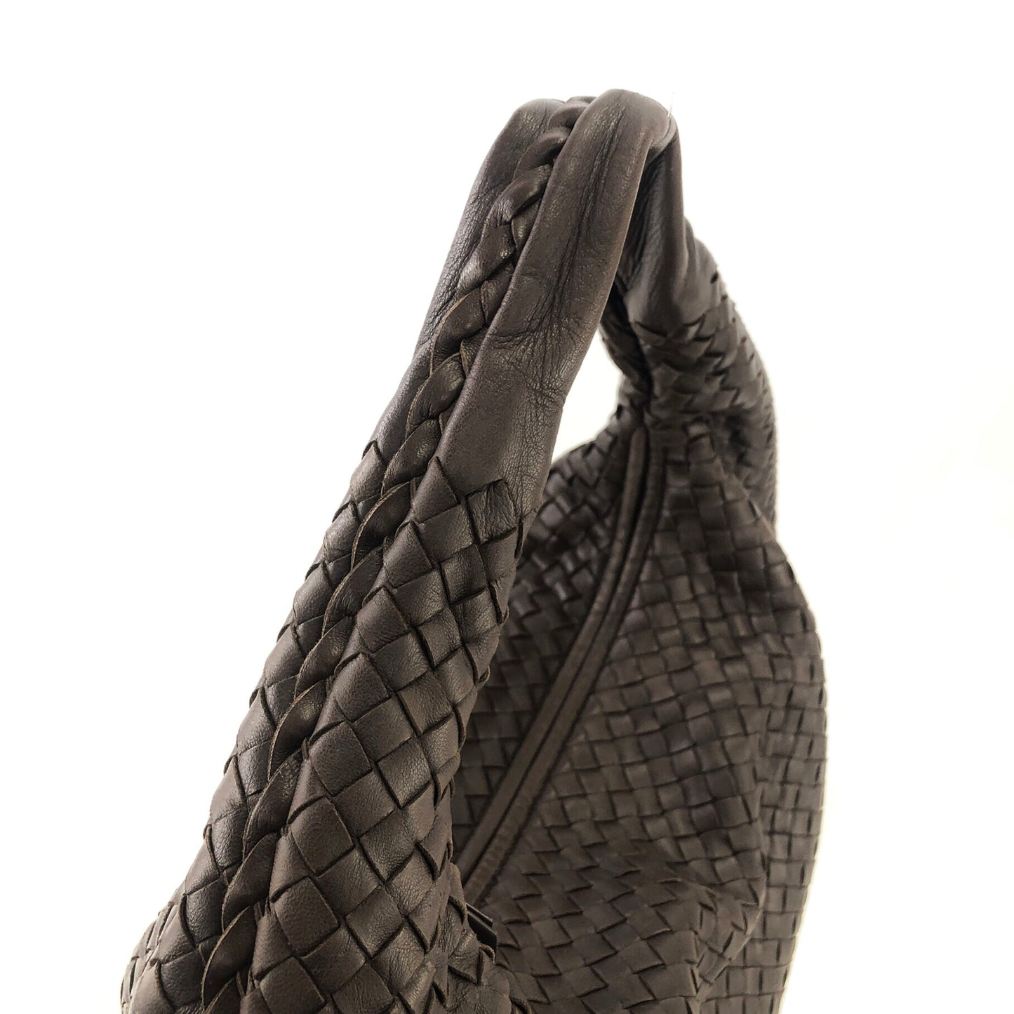 Bottega Veneta Intrecciato Leather Shoulder Hobobag Brown Vintage dcau45
