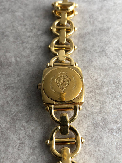 GUCCI Logo Quartz Watch Gold 6400L Vintage fks3xd
