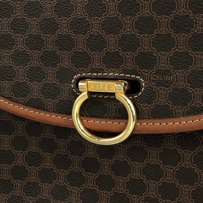 CELINE Macadam Horse Bit Shoulder bag Brown Vintage 3w54jc
